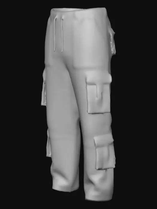 3D model for Genera dei pantaloni cargo variegati con delle fantasie da horror e fantascienza