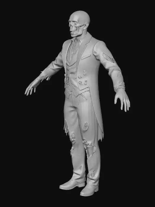 3D model for zombie vestito elegante