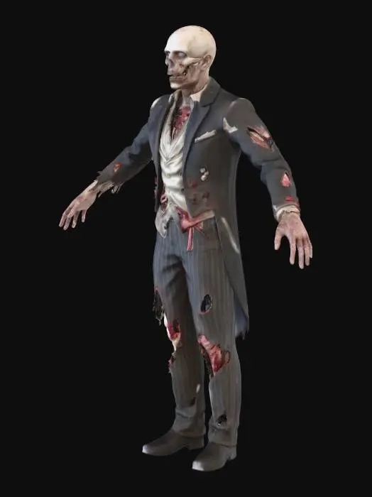 3D model for zombie vestito elegante