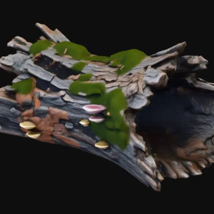 3D model for Un vecchio tronco da foresta un po immevato e sporco