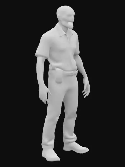 3D model for прогнивший зомби полицейского 