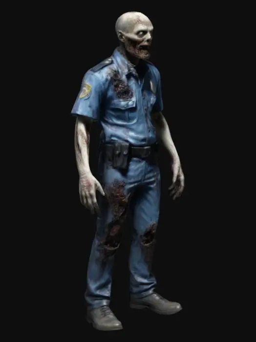 3D model for прогнивший зомби полицейского 