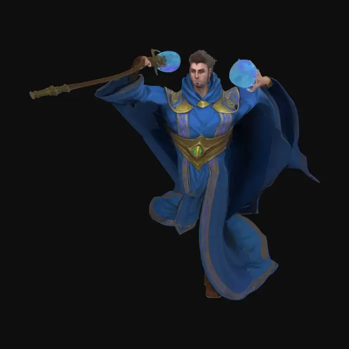 3D model for A battle mage, inspired by runescape wearing infinity robes. 