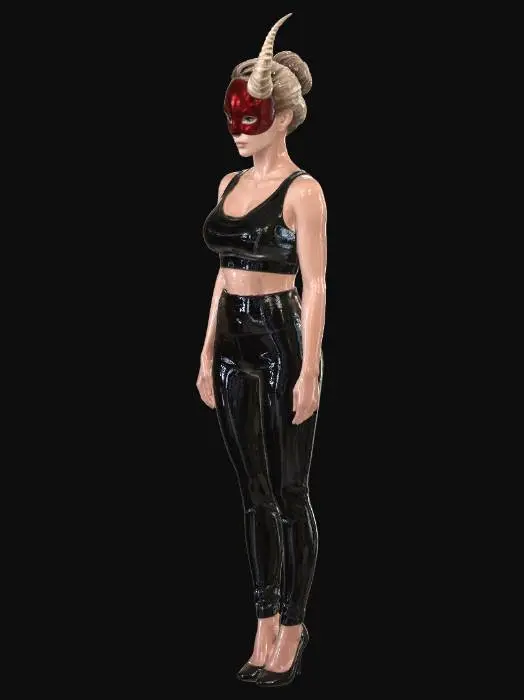 3D model for Red Horned Mask in Latex