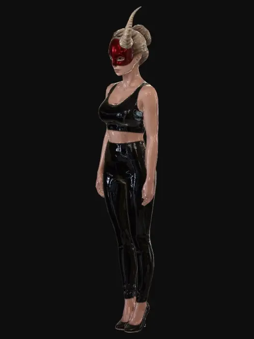 3D model for Red Horned Mask in Latex