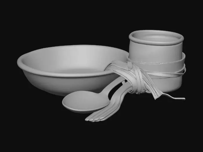 3D model for Rustic Dining Set