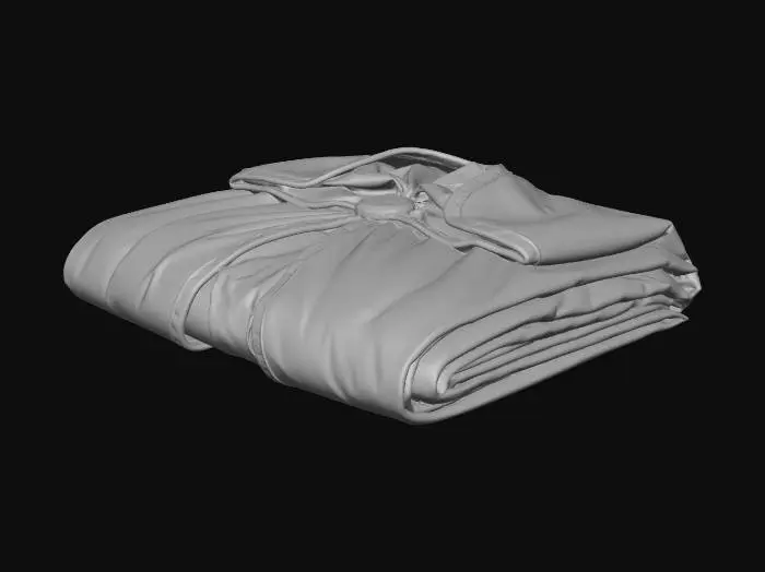 3D model for Blue Cloak with Crimson Lining and Silver Belt