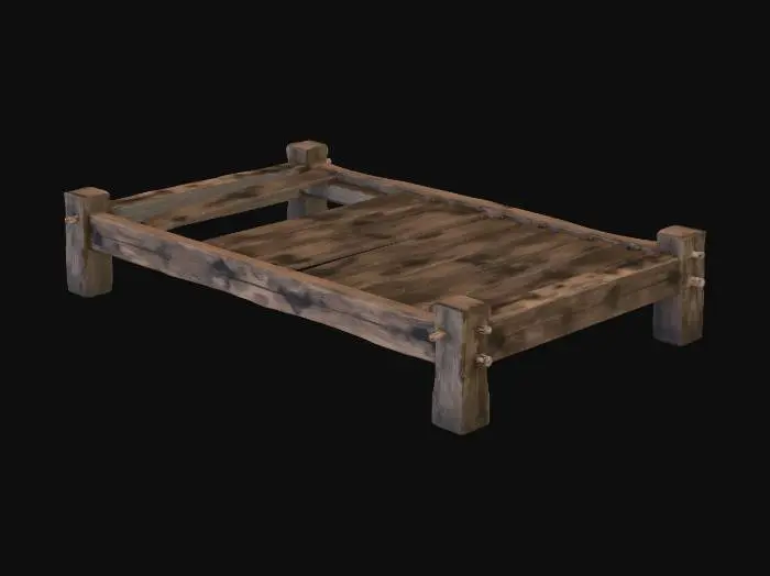 3D model for Weathered wooden bed frame