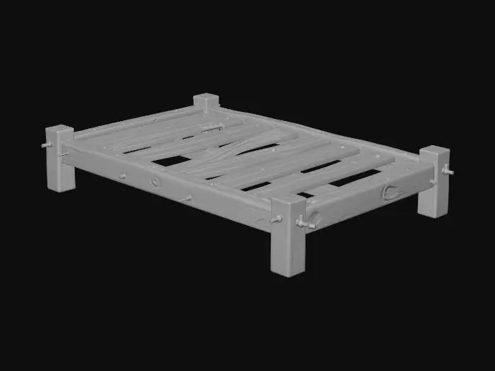 3D model for Weathered Wooden Bed Frame