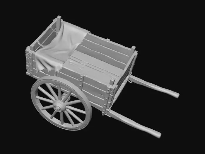 3D model for Empty Peddler's Hand-Cart