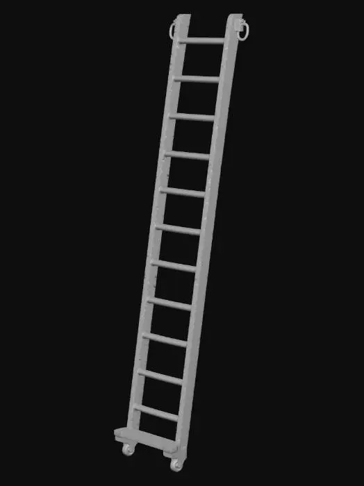3D model for Wooden Rolling Ladder