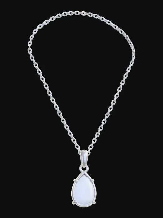 3D model for Aquamarine Teardrop Necklace