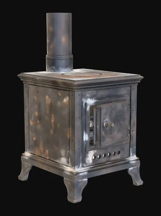 3D model for Rusty small cast-iron wood stove
