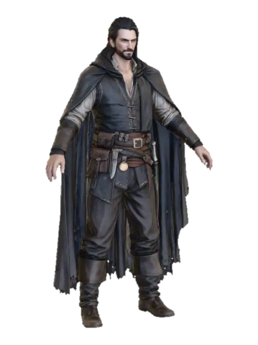 The Assassin - Vigilante 3D model, vytvořený pomocí AI