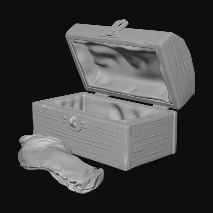 3D model for Withered Dire Wolf Tongue and Wood Coffer