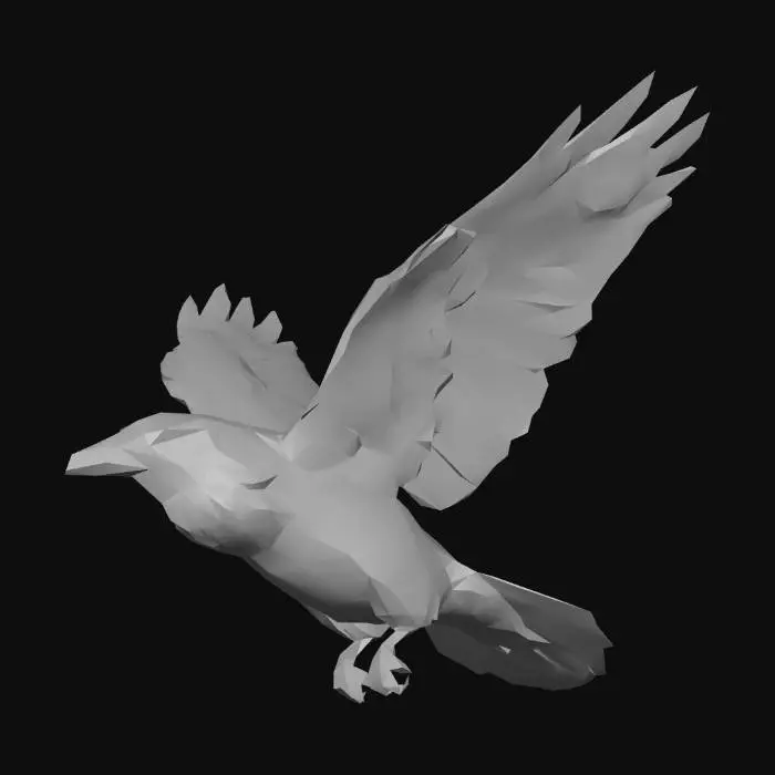 3D model for Raven in Flight