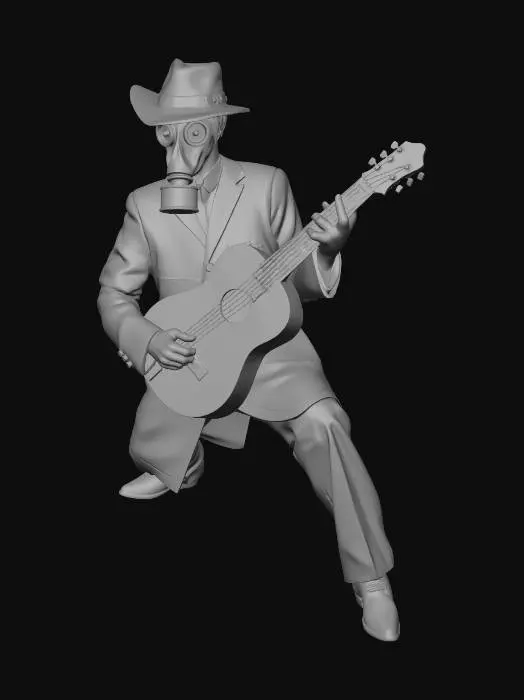 3D model for Gas Mask Guitarist