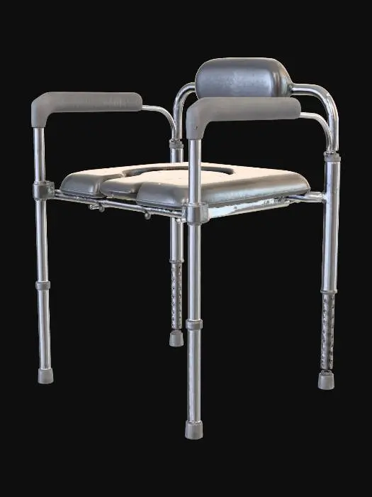 3D model for Commode chair with padded seat and backrest