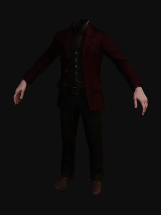 3D model for Headless Gentleman in a Vintage Three-Piece Suit