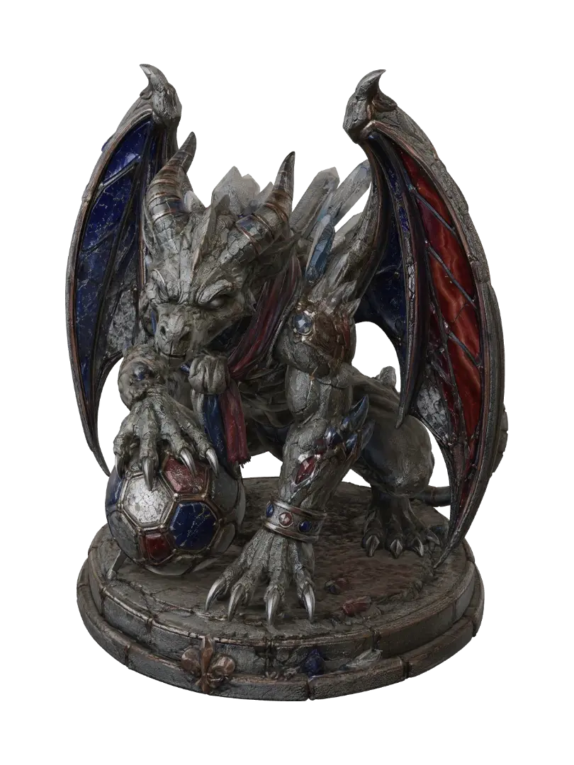 Crystalline Dragon of the Prism Orb - Watak fantasi 3D Meshy AI