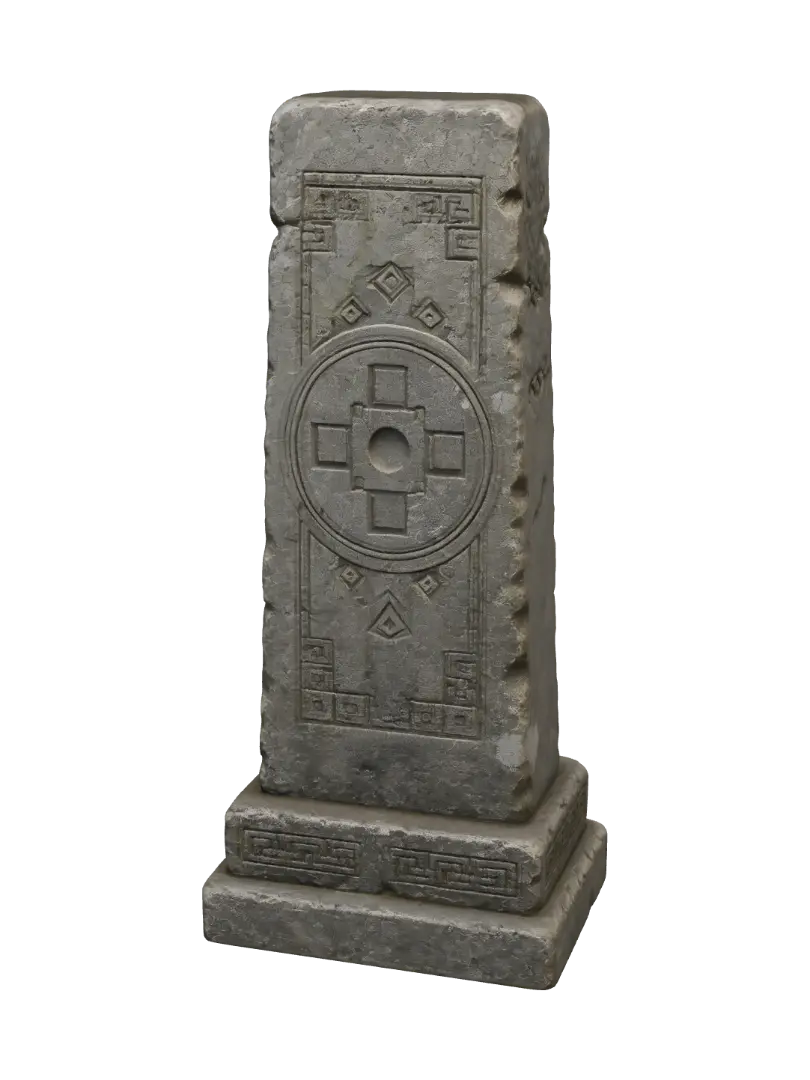 Circle Cross Stele yapay zekâ ile oluşturulmuş 3D model