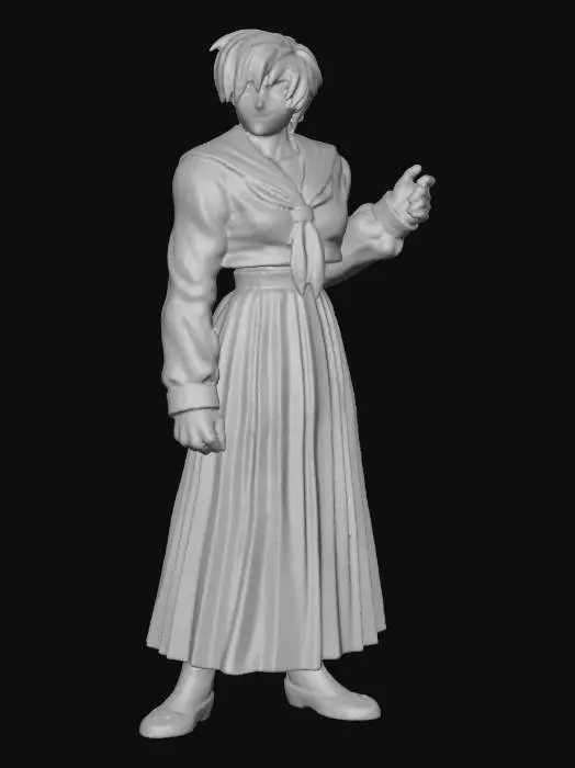 3D model for Masked Warrior in Blue