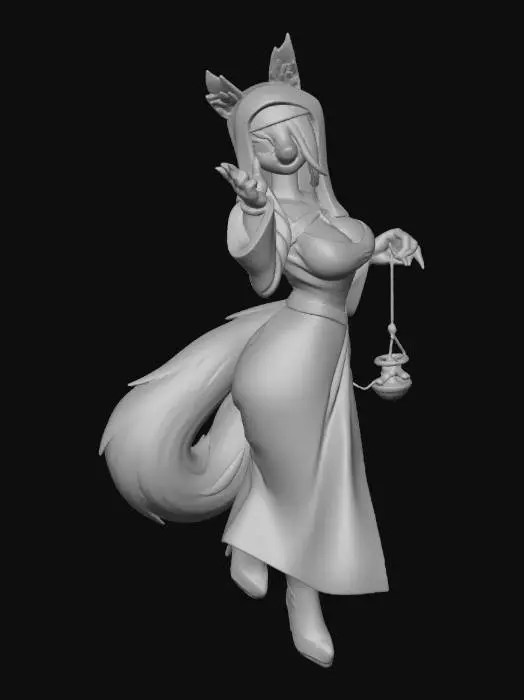 3D model for Mystic Fox Priestess