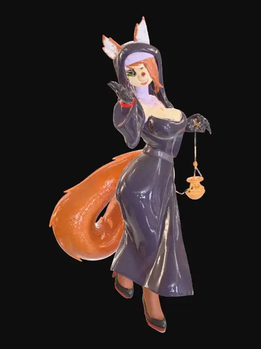 3D model for Mystic Fox Priestess
