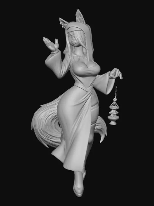 3D model for Mystic Fox Priestess