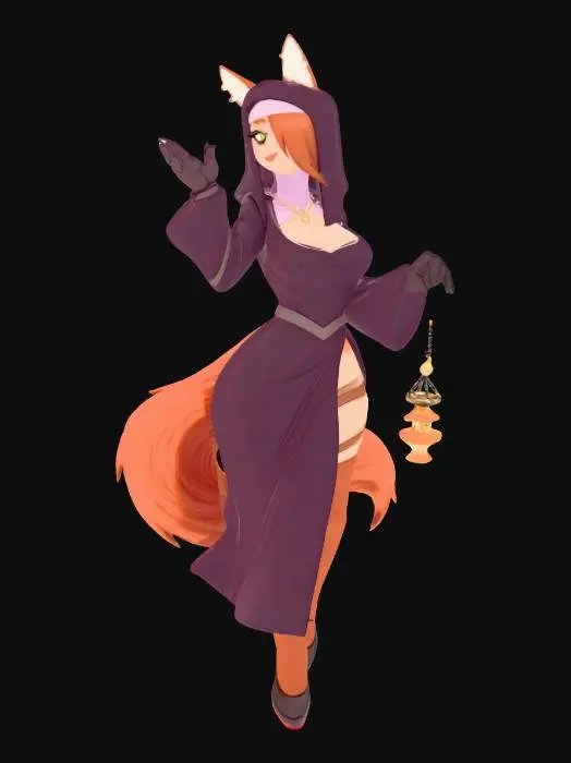 3D model for Mystic Fox Priestess