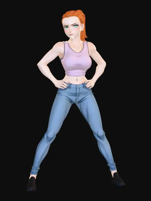 3D model for Determined Stance