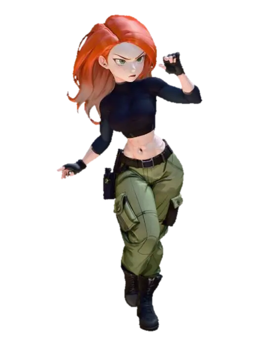 Red-Haired Warrior-3D-modell, genererad av AI