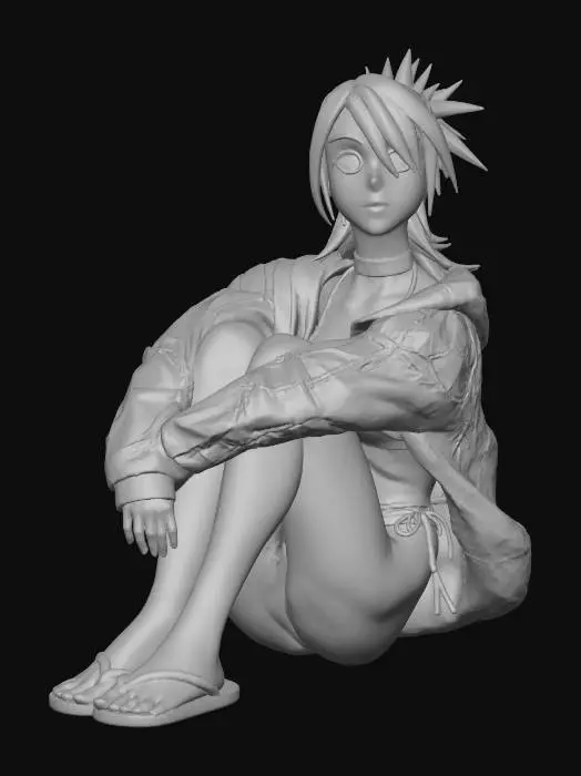 3D model for Rainy Day Relaxation girl