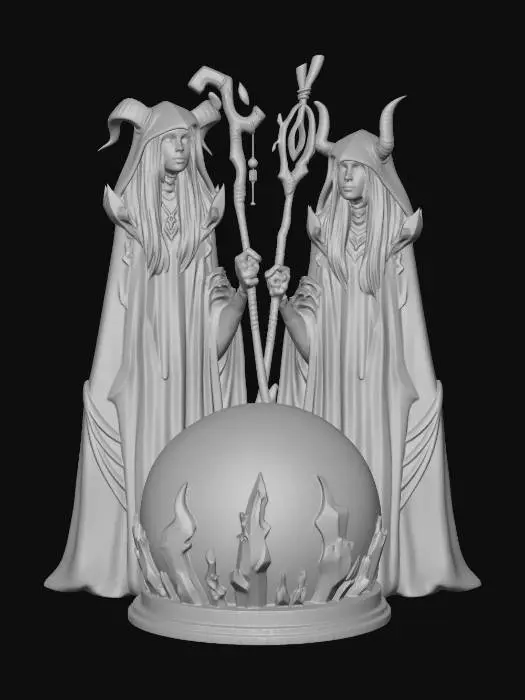 3D model for Twin Necromancers and the Crystal Ball