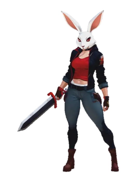 Crimson Hare Vanguard, #EasterEgg2026# 3D model, vytvořený pomocí AI