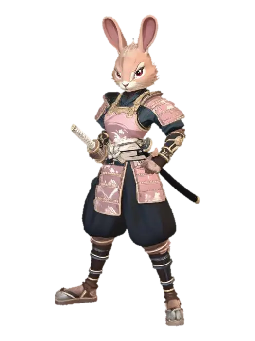 Samurai Hare, #EasterEgg2026# 3D model, vytvořený pomocí AI