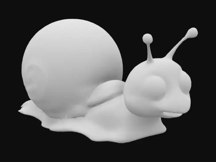 3D model for caracol, precioso, pixar, mucho detalle , sonrie