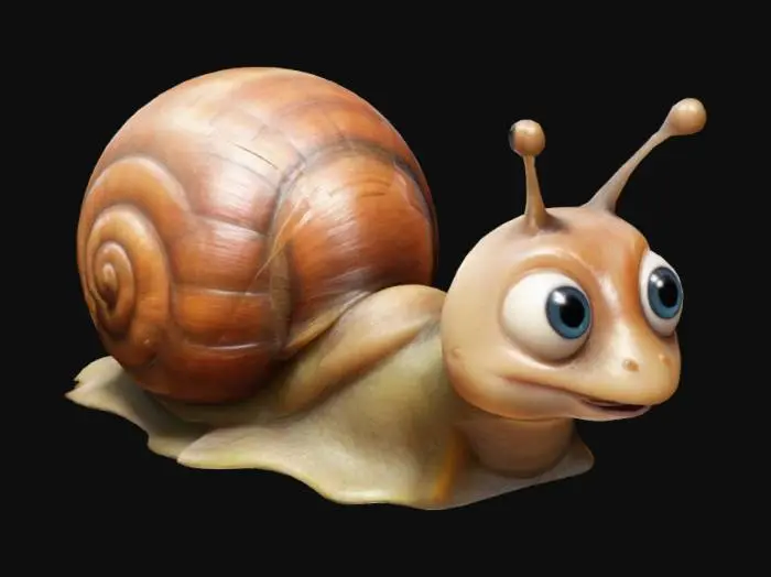 3D model for caracol, precioso, pixar, mucho detalle , sonrie