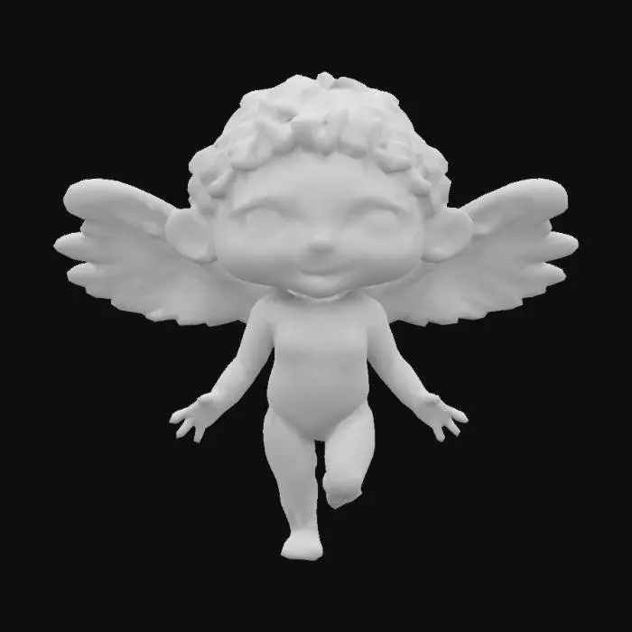 3D model for cupido de piel negra, alas blancas , Estilo Pixar, Estilo Pixar, Ultra Realista, Cuerpo Completo, Cuerpo Completo, Cuerpo Simétrico, Cuerpo Simétrico