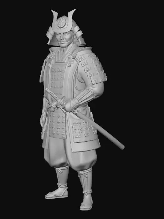 3D model for Samurai Warrior in Red Armor