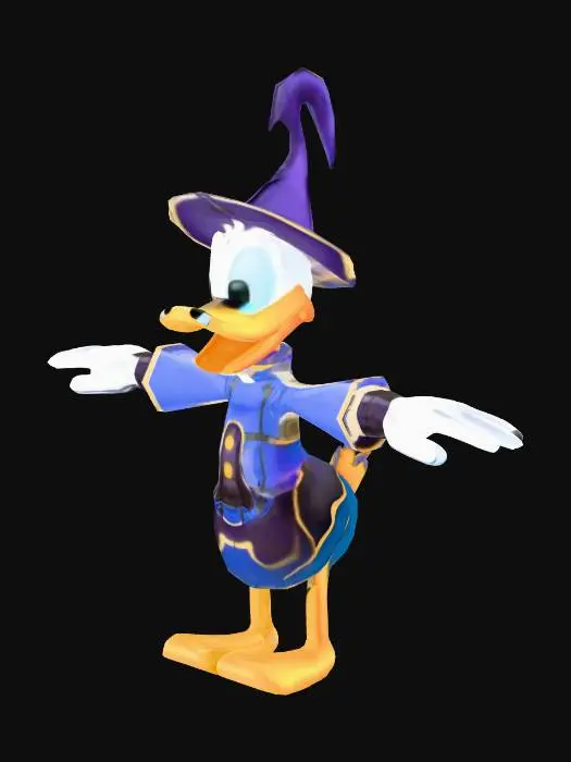 3D model for Wizard Duckling donald duck make feet not togehter and its donald duck from diseny