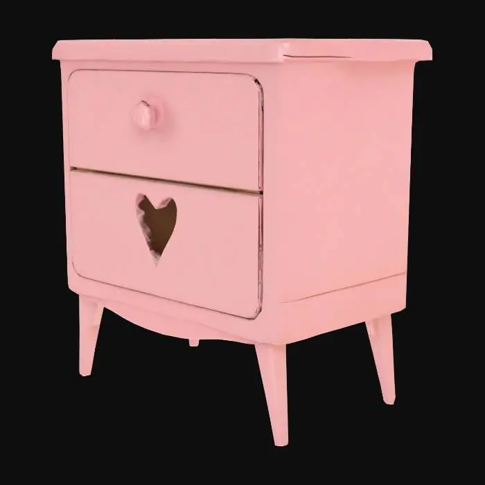 3D model for little girl's nightstand, nothing on it.