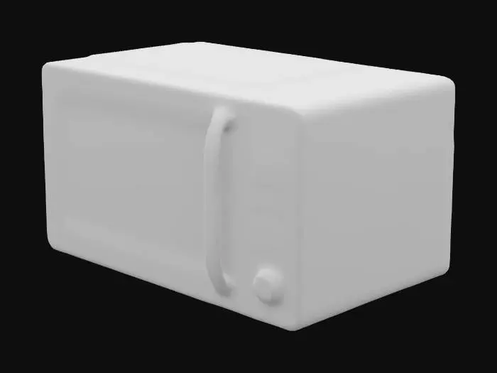 3D model for A small black microwave oven with black opaque glass, no reflections, even lighting