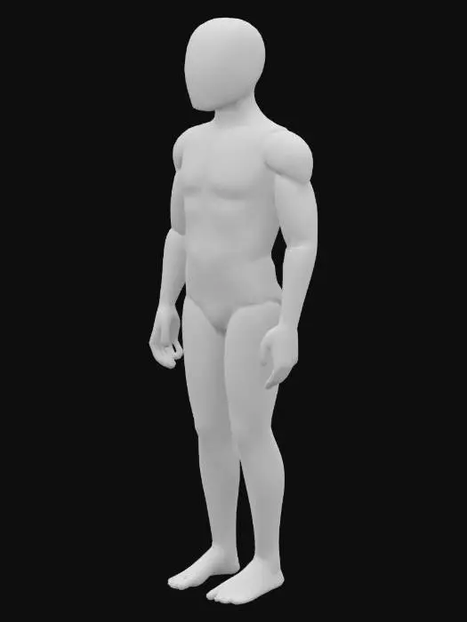 3D model for an dummy that is all red in color with no facial features