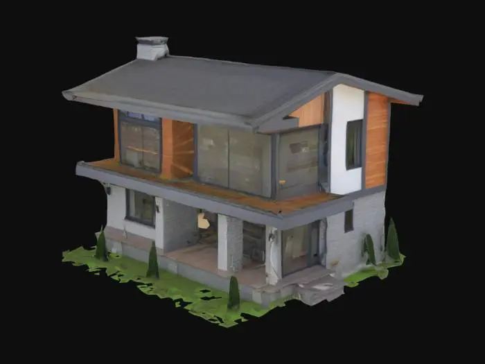 3D model for Casa moderna com dois andares, 