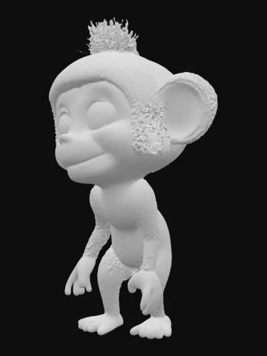 3D model for Um macaco de cor branco bem detalhado
