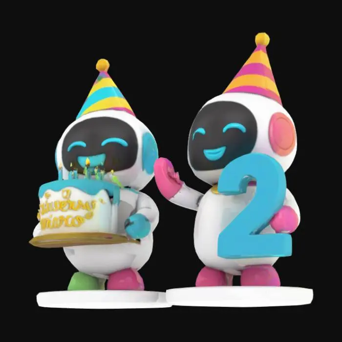 3D model for Robot Birthday Celebration, #AroundTheWorld#