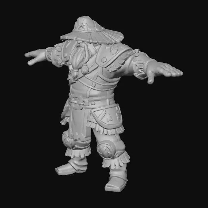 3D model for Adventurer farmer fantasy main character