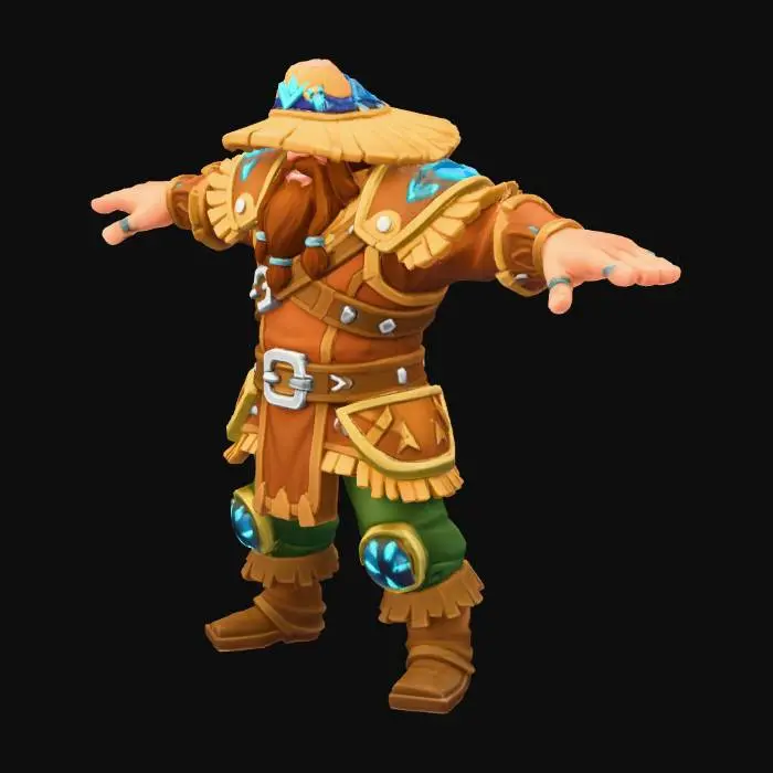 3D model for Adventurer farmer fantasy main character