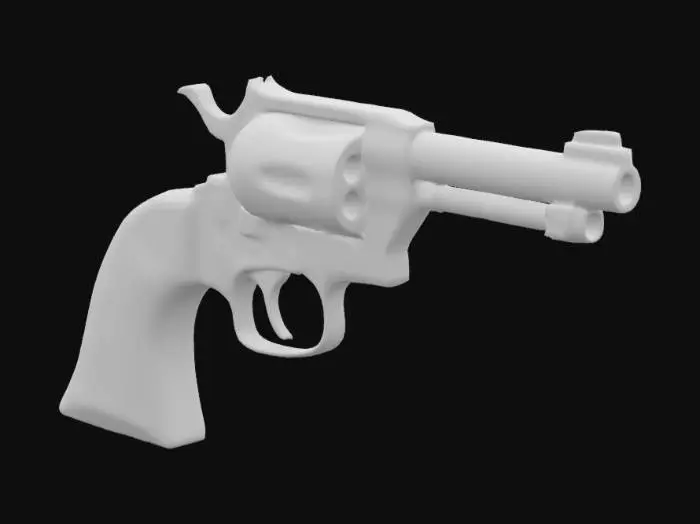3D model for Revolver "Colt - Peacemaker" High quality model, Rough texture metal, mirrored.